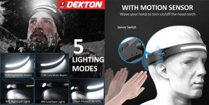 Dekton DT50517 Φακός Κεφαλής Επαναφορτιζόμενος Με Cob Led Και Εστιακό Φακό - skroutz cyprus - skroutz.com.cy